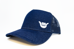 Embroidered Logo Denim Trucker Hat